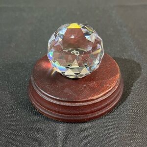 Vintage Swarovski crystal paperweight Bank in Liechtenstein AG Vaduz heavy small